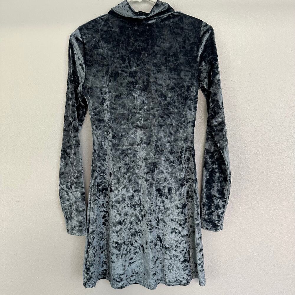 Kimchi Blue Julie Crushed Velvet Turtleneck Party Dress Long Sleeve Womens Small